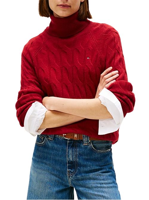 Maglioncino a collo alto a trecce Tommy Hilfiger | WW0WW46791XIT